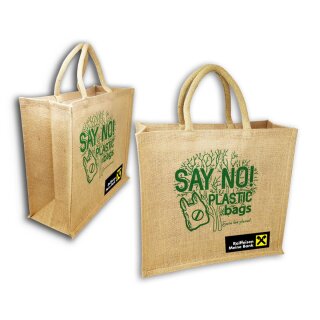Jute Tragetasche SAY NO Plastic Bags